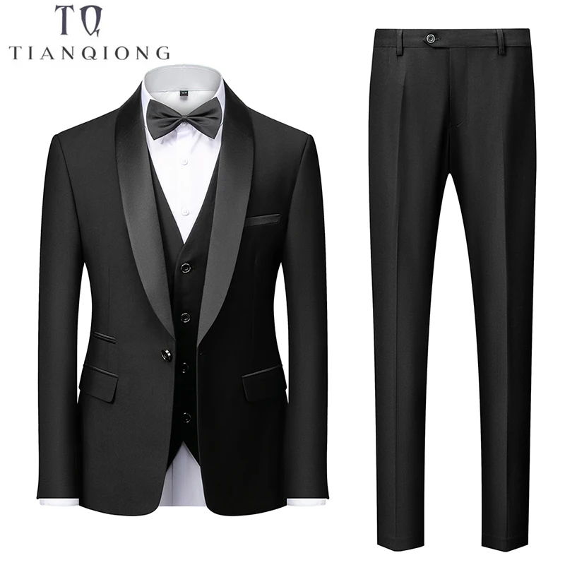 

Tianqiong Suit Slim Men's Wedding Suit 2024 Elegant Men's Dress Three Piece Casual Suit Men's Formal Suit S-6XL