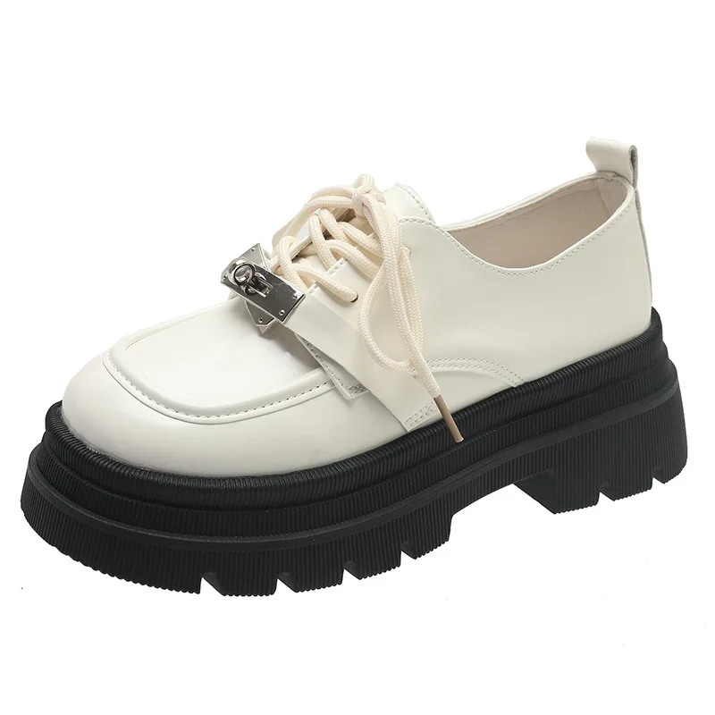 Black Platform Loafers Women's Spring and Autumn New British College Style Leisure Leather Shoes Women Lace Up Thick Heels Shoes
Black Platform Loafers Women's Spring and Autumn New British College Style Leisure Leather Shoes Women Lace Up Thick Heels Shoes