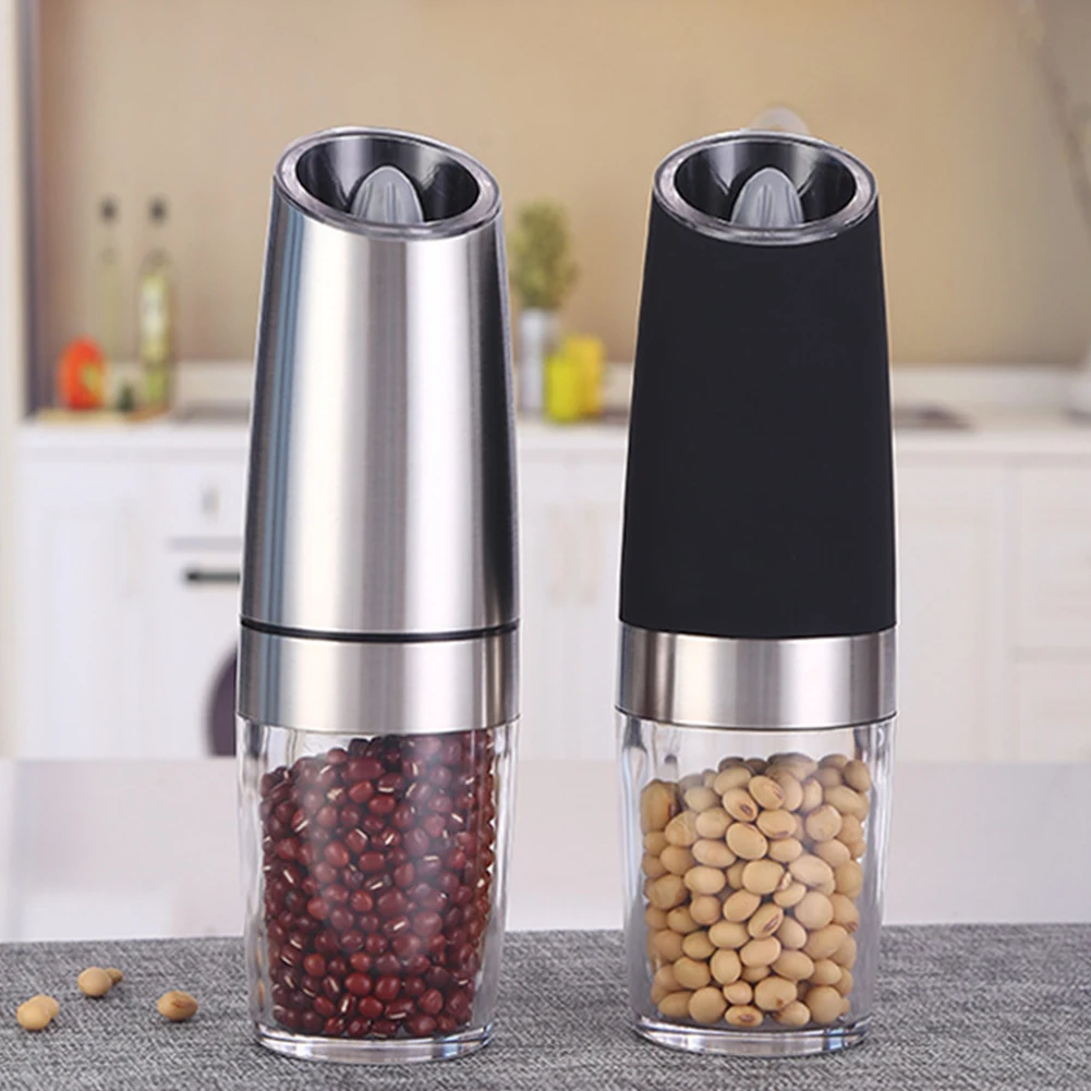 Gravity Electric Salt Pepper Grinder Set Gravity Automatic Spice Mill One Hand Operated Spice Grinder with 2 Brushes for Kitchen
Gravity Electric Salt Pepper Grinder Set Gravity Automatic Spice Mill One Hand Operated Spice Grinder with 2 Brushes for Kitchen