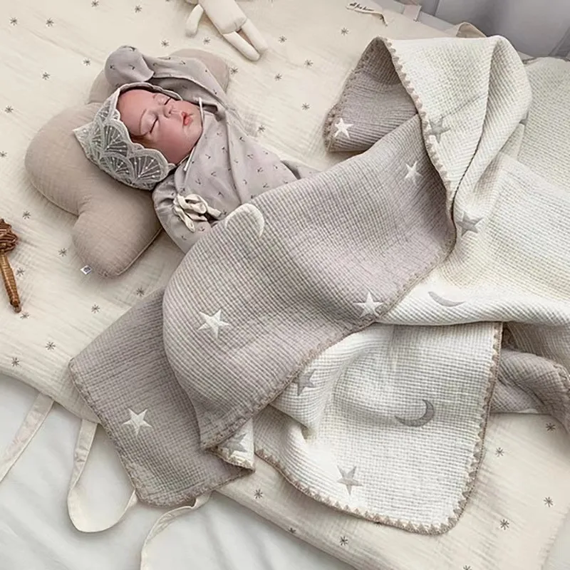 

Baby Blanket Newborn Organic Cotton Baby Swaddle Wrap Throw Blankets Cartoon Super Soft Infant Stroller Crib Receiving Blanket