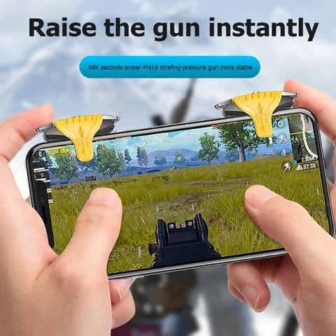 

2Pcs Mobile Game Controller PUBG Trigger Aiming Shooting Gamepad L1 R1 Fire Joystick Gaming Shooter For iPhone Android Phone