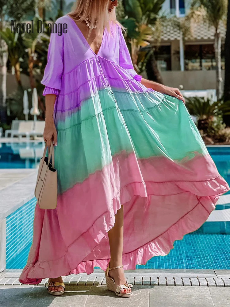 New Summer Women Patchwork Long Sleeve Casual Party Dress Deep V-Neck Ruffles Loose Ladies Dress Simple Sweet Streetwear Vestido
New Summer Women Patchwork Long Sleeve Casual Party Dress Deep V-Neck Ruffles Loose Ladies Dress Simple Sweet Streetwear Vestido