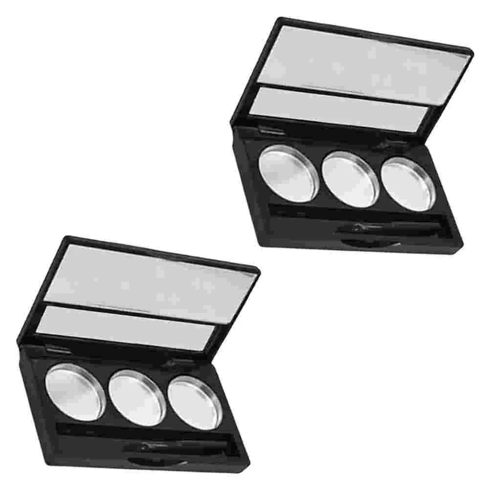 

2 Pcs Palette Travel Eyeshadow Square Makeup Container Pallet Subpackaging Case
