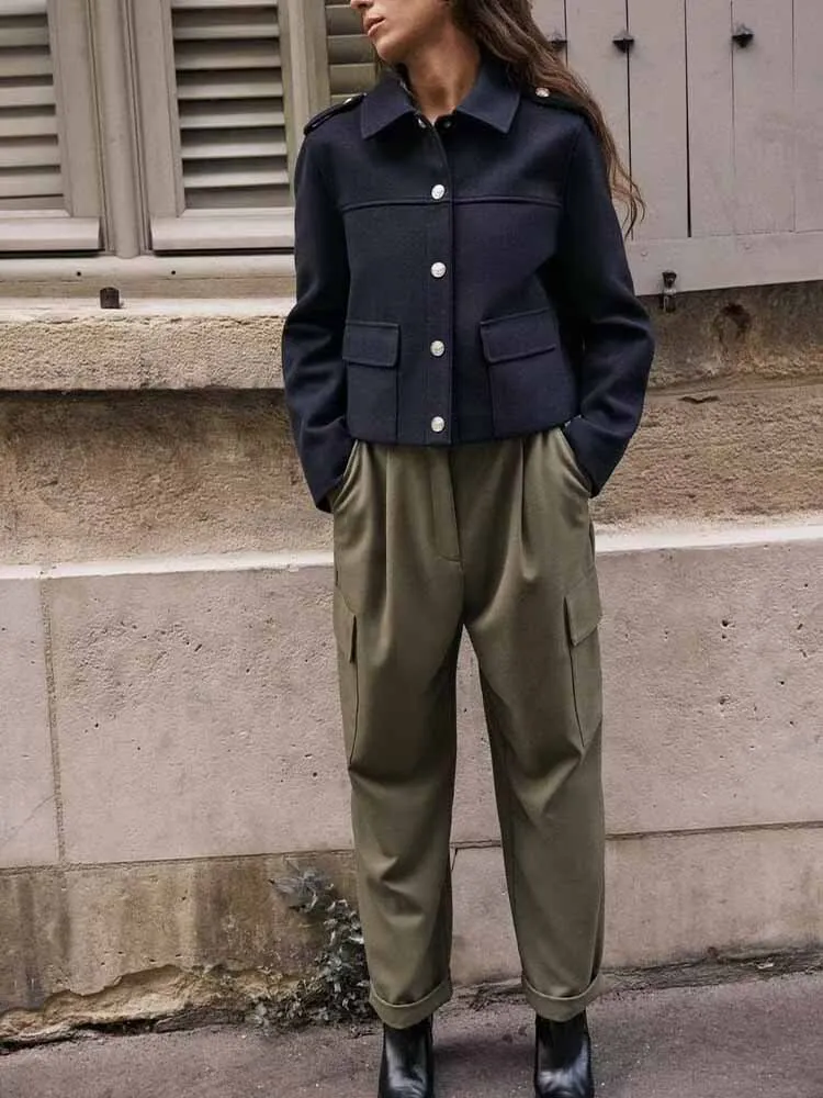 Autumn new women's fashion European and American casual versatile trendy zipper workwear style high-waisted pants
Autumn new women's fashion European and American casual versatile trendy zipper workwear style high-waisted pants