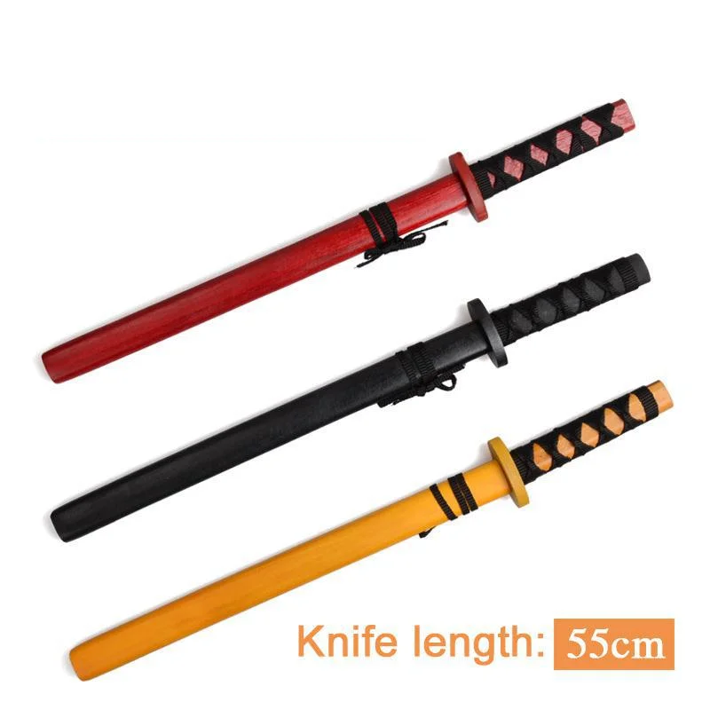 

Wooden Sword Mini 55cm Simulated Animation Prop Weapon Anime Katana Samurai Cosplay Ninja Performance Props Gift Toys For Kids