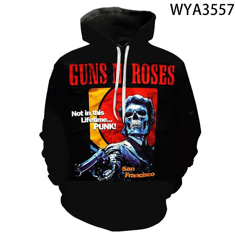

3D Printed Guns N Roses Hoodies Men Women Children Sweatshirts Streetwear Pullover Long Sleeve Boy Girl Kids Casual Jacket