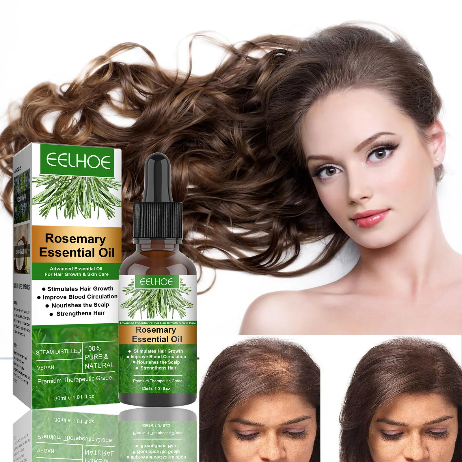 

Rose Mary hair growth skin care oil nourishes the scalp to stimulate hair growth and improve blood circulation 30ml