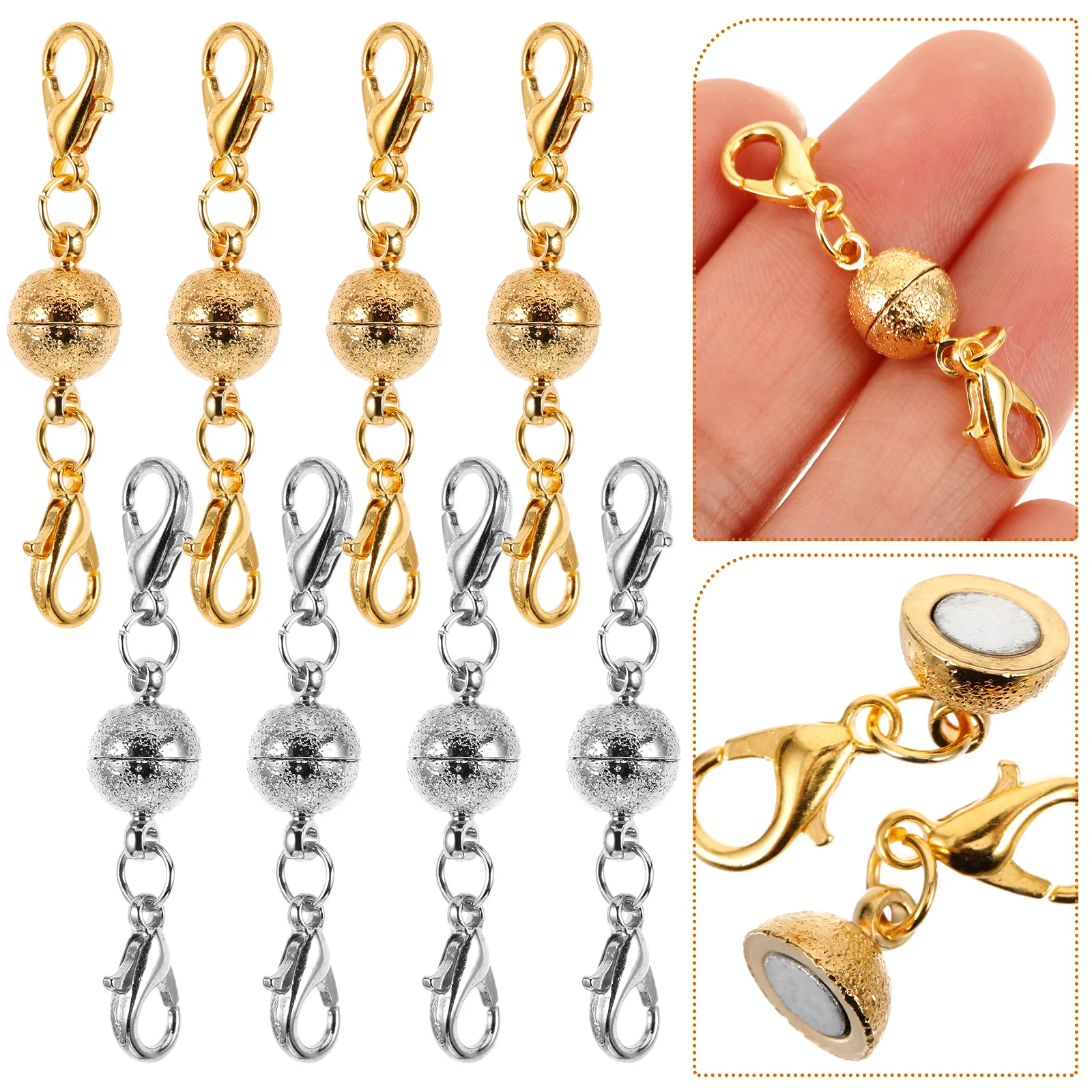

8 Pcs Magnetic Lobster Clasp Jewlery Making Necklace Jewelry Buckle Bracelet Clasps Charm Small Copper for Necklaces