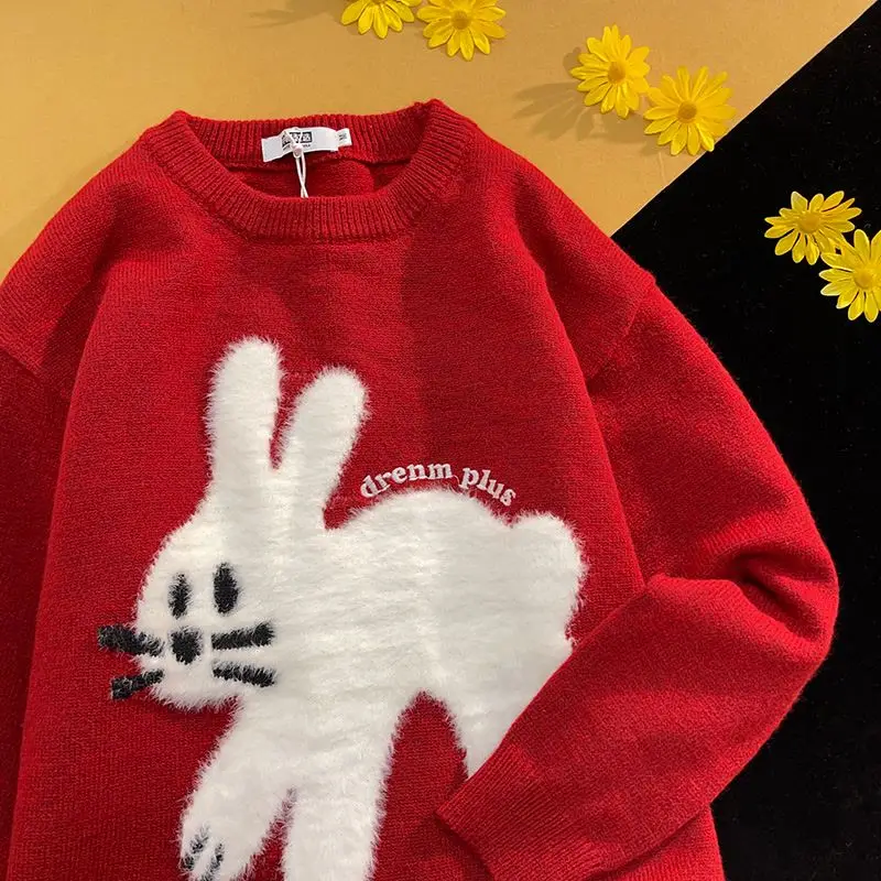 Harajuku Brand Rabbit Embroidery Sweater Fun Jumpers Men Women 3 Colors Oversized Pullover Winter Kawaii Clothes Loose Y2K Tops
Harajuku Brand Rabbit Embroidery Sweater Fun Jumpers Men Women 3 Colors Oversized Pullover Winter Kawaii Clothes Loose Y2K Tops