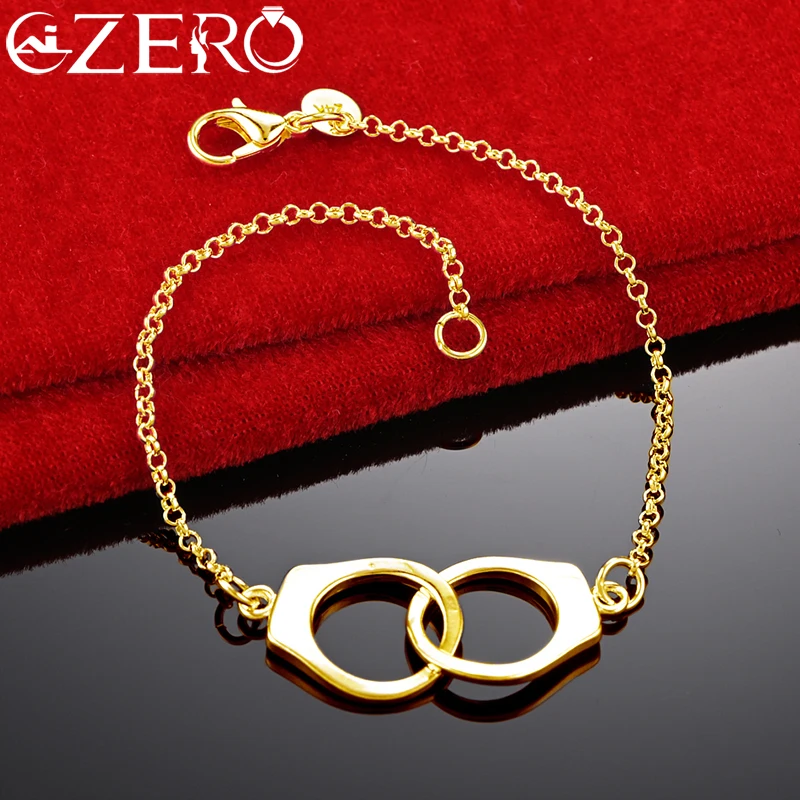 ALIZERO 24K золотые браслеты 925 Стерлинговое Серебро, наручники, цепочка, браслет для женщин, модная версия, модные ювелирные изделия, подарок на день Святого Валентина 
ALIZERO 24K золотые браслеты 925 Стерлинговое Серебро, наручники, цепочка, браслет для женщин, модная версия, модные ювелирные изделия, подарок на день Святого Валентина