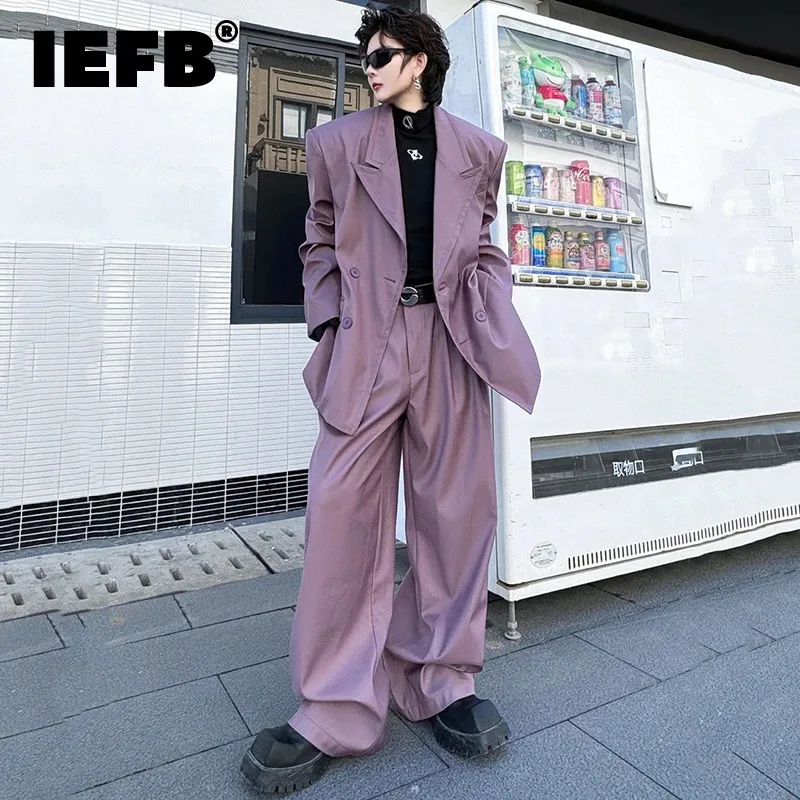 IEFB Solid Color Male Suit Turn-down Collar Back Slit Men's Blazer Chic Straight Men Wide Leg Trousers New Stylish Spring 9C4237
IEFB Solid Color Male Suit Turn-down Collar Back Slit Men's Blazer Chic Straight Men Wide Leg Trousers New Stylish Spring 9C4237