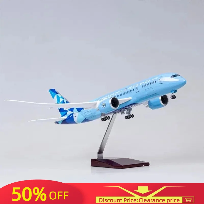 

Scale Diecast Model 43CM 1:130 Etihad Airways Boeing 787 Manchester City livery Resin Airplane Airbus Collection Display Gifts