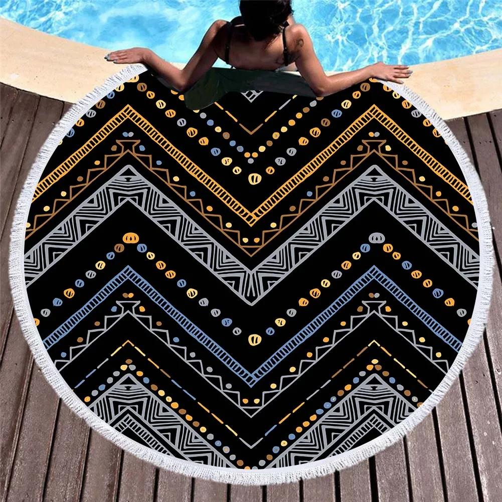 Aztec Geometric Zigzags Diamonds Fringed Large Round Swim Spa Beach Towel Blanket Cover-up 150cm Drop shipping
Aztec Geometric Zigzags Diamonds Fringed Large Round Swim Spa Beach Towel Blanket Cover-up 150cm Drop shipping