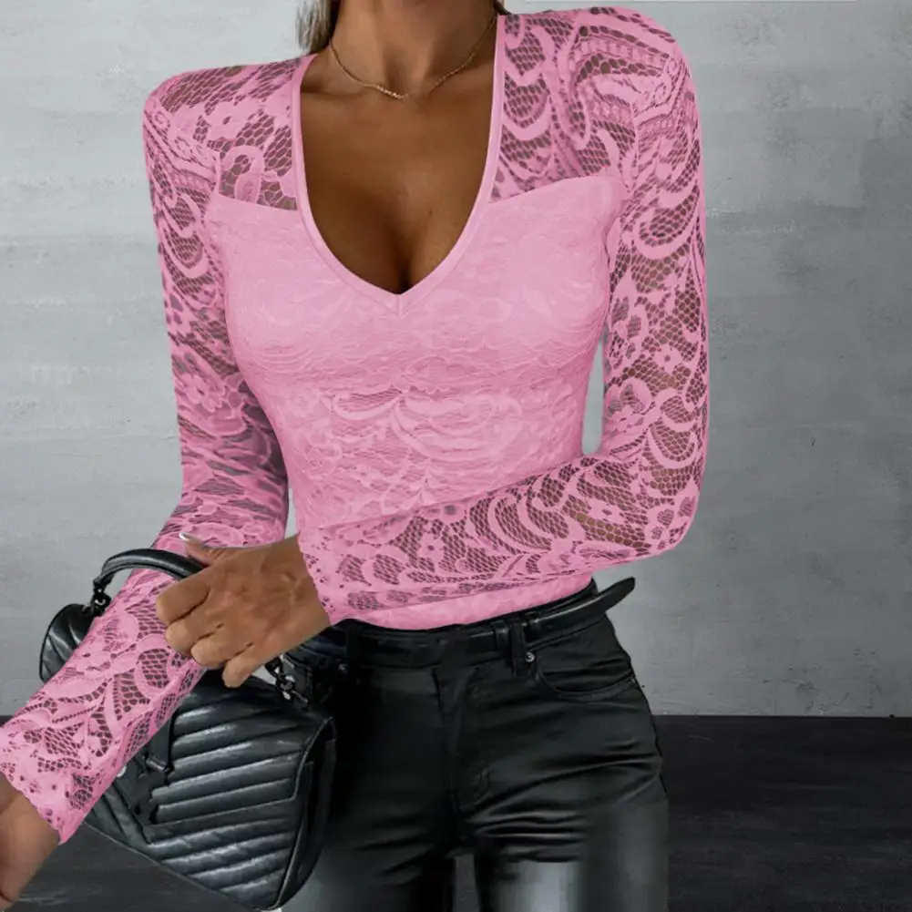 Wome T-shirt Women's V Neck Lace Embroidered Long Sleeve Top Fall Spring Hollow Out Patchwork Soft Lady Sexy Blouse Lace
Wome T-shirt Women's V Neck Lace Embroidered Long Sleeve Top Fall Spring Hollow Out Patchwork Soft Lady Sexy Blouse Lace