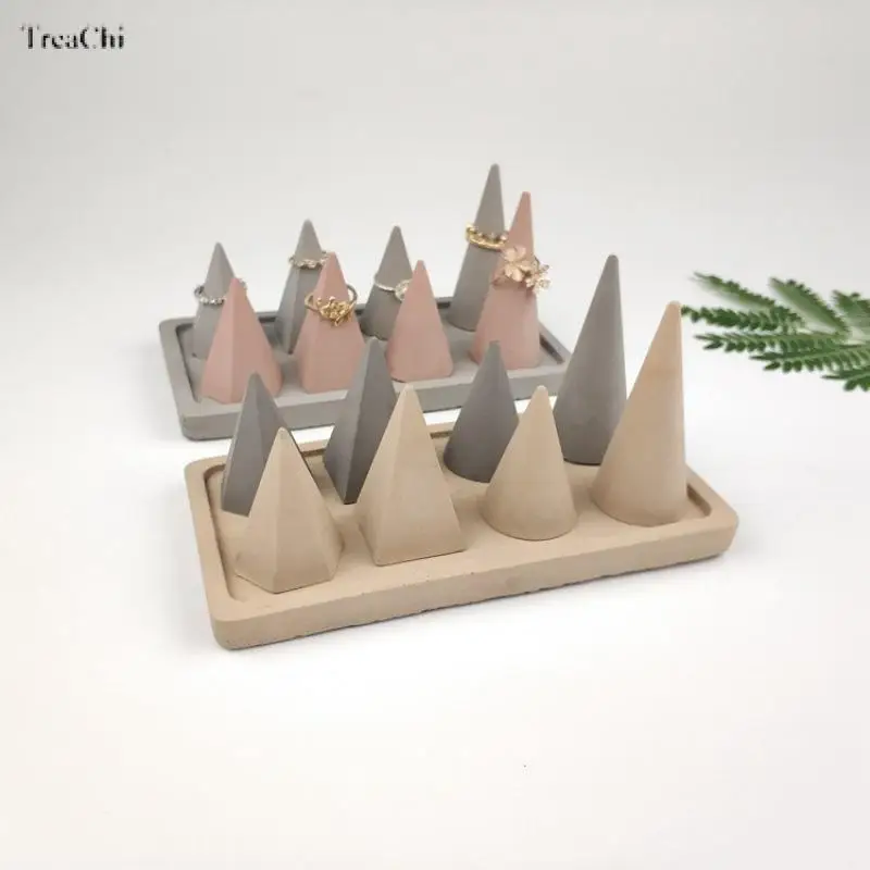 Simple Cement Cone Ring Holder Display Rack Jewelry Showcase Accessories Rings Display Panel Props Earring Tray 
Simple Cement Cone Ring Holder Display Rack Jewelry Showcase Accessories Rings Display Panel Props Earring Tray