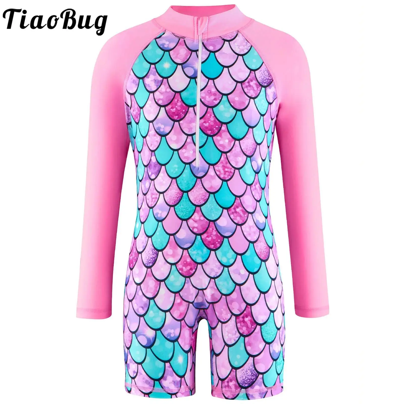 Kids Girls One-piece RashGuard Athletic Swimsuit Long Sleeve Front Zipper Fish Scales Print Mermaid Bodysuit Swimwear Beach Suit
Kids Girls One-piece RashGuard Athletic Swimsuit Long Sleeve Front Zipper Fish Scales Print Mermaid Bodysuit Swimwear Beach Suit