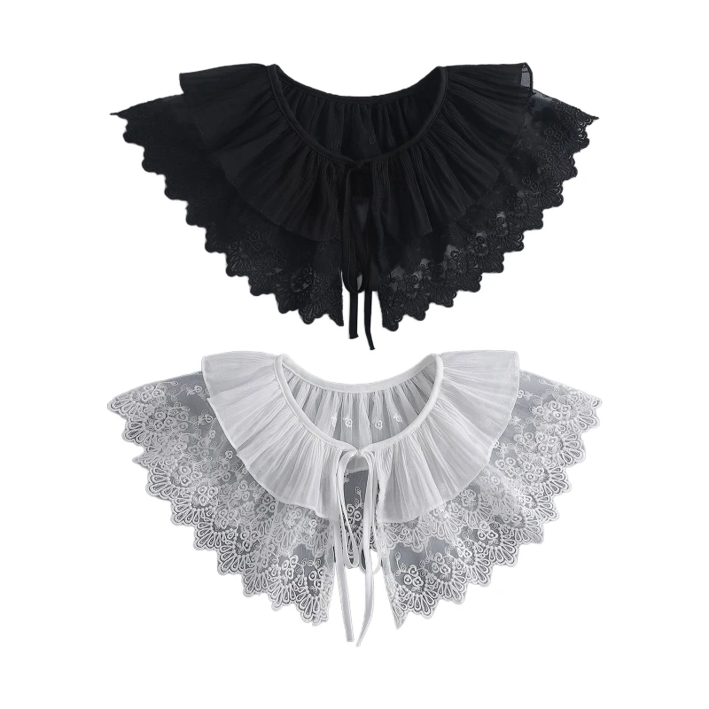 Women See Through Mesh Detachable False Collar Pleated Trim Shawl Wrap Embroidery Floral Capelet Shrugs
Women See Through Mesh Detachable False Collar Pleated Trim Shawl Wrap Embroidery Floral Capelet Shrugs