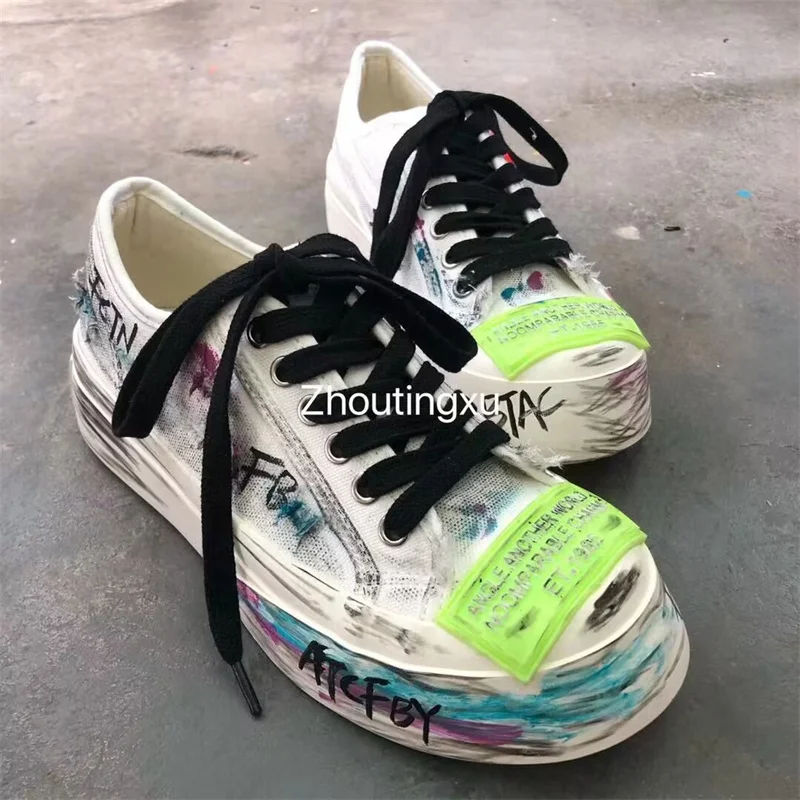 Classic handmade custom canvas shoes graffiti lace-up thick soled waterproof platform low top casual sneakers women's 35-40
Classic handmade custom canvas shoes graffiti lace-up thick soled waterproof platform low top casual sneakers women's 35-40
