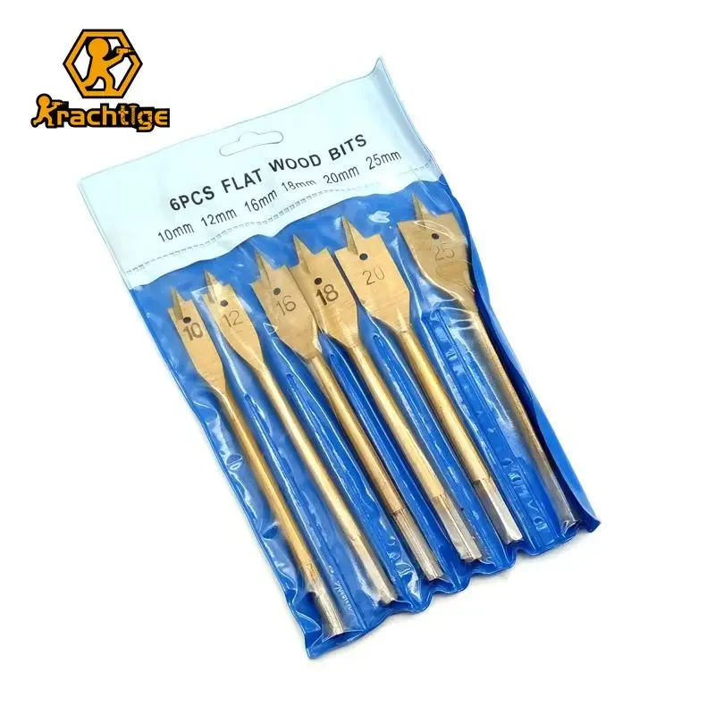 Krachtige 6pcs Titanium HSS Hole Drill Bit Flat Wood Drill Bits DIY Woodworking Tools Woodworking Hole Opener W/Bag
Krachtige 6pcs Titanium HSS Hole Drill Bit Flat Wood Drill Bits DIY Woodworking Tools Woodworking Hole Opener W/Bag