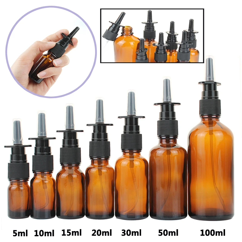 10pcs 5ml 10ml 15ml 20ml 30ml 50ml 100ml Amber Empty Nasal Spray Bottles Refillable Pump Sprayer Bottle for Medical Packaging 
10pcs 5ml 10ml 15ml 20ml 30ml 50ml 100ml Amber Empty Nasal Spray Bottles Refillable Pump Sprayer Bottle for Medical Packaging