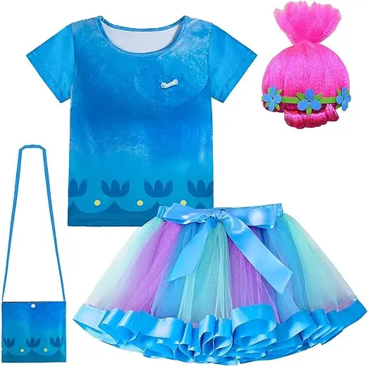 Poppy Dresses Custome Set Rainbow Tutu Dress for Girls Cosplay Dress Up Outfits Birthday Party Halloween Carnival Easter Suits
Poppy Dresses Custome Set Rainbow Tutu Dress for Girls Cosplay Dress Up Outfits Birthday Party Halloween Carnival Easter Suits