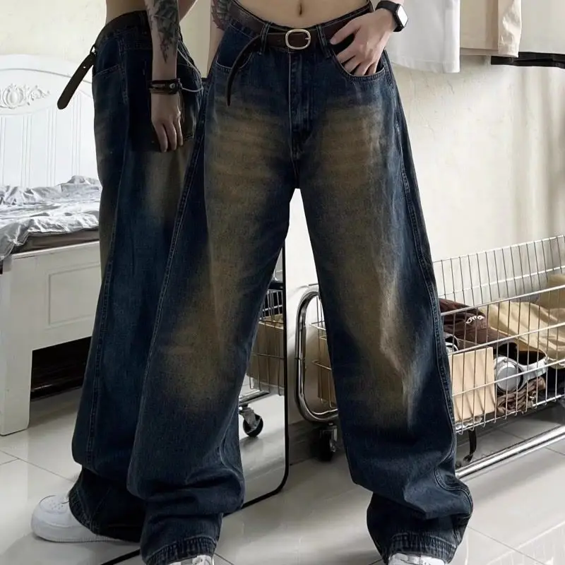 Deeptown Y2k Vintage Baggy Jeans Women Korean Streetwear Straight Wide Pants Harajuku Grunge High Waisted Denim Trousers Female
Deeptown Y2k Vintage Baggy Jeans Women Korean Streetwear Straight Wide Pants Harajuku Grunge High Waisted Denim Trousers Female