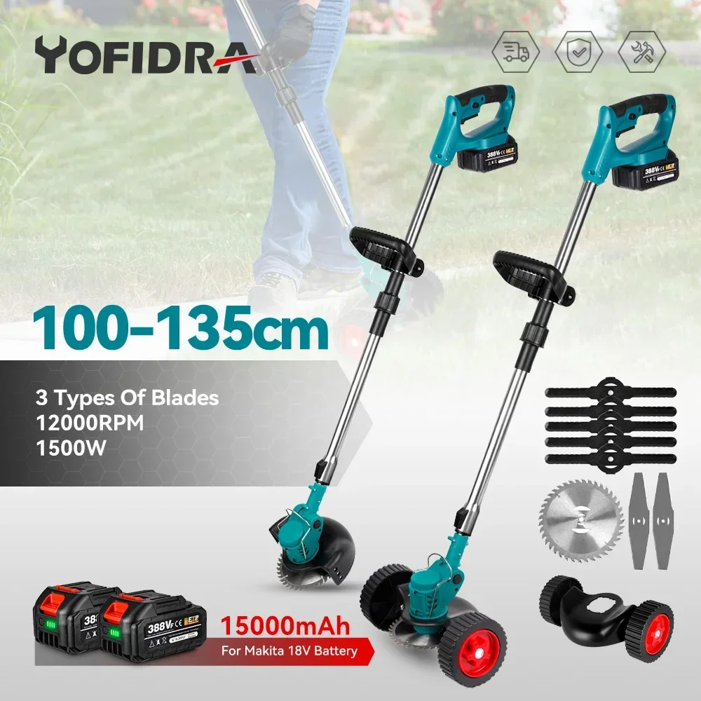 Cordless Electric Lawn Mower Foldable Trimmer 8 Accessories Adjustable Garden Pruning Cutting Power Tools For Makita 18V Battery
Cordless Electric Lawn Mower Foldable Trimmer 8 Accessories Adjustable Garden Pruning Cutting Power Tools For Makita 18V Battery