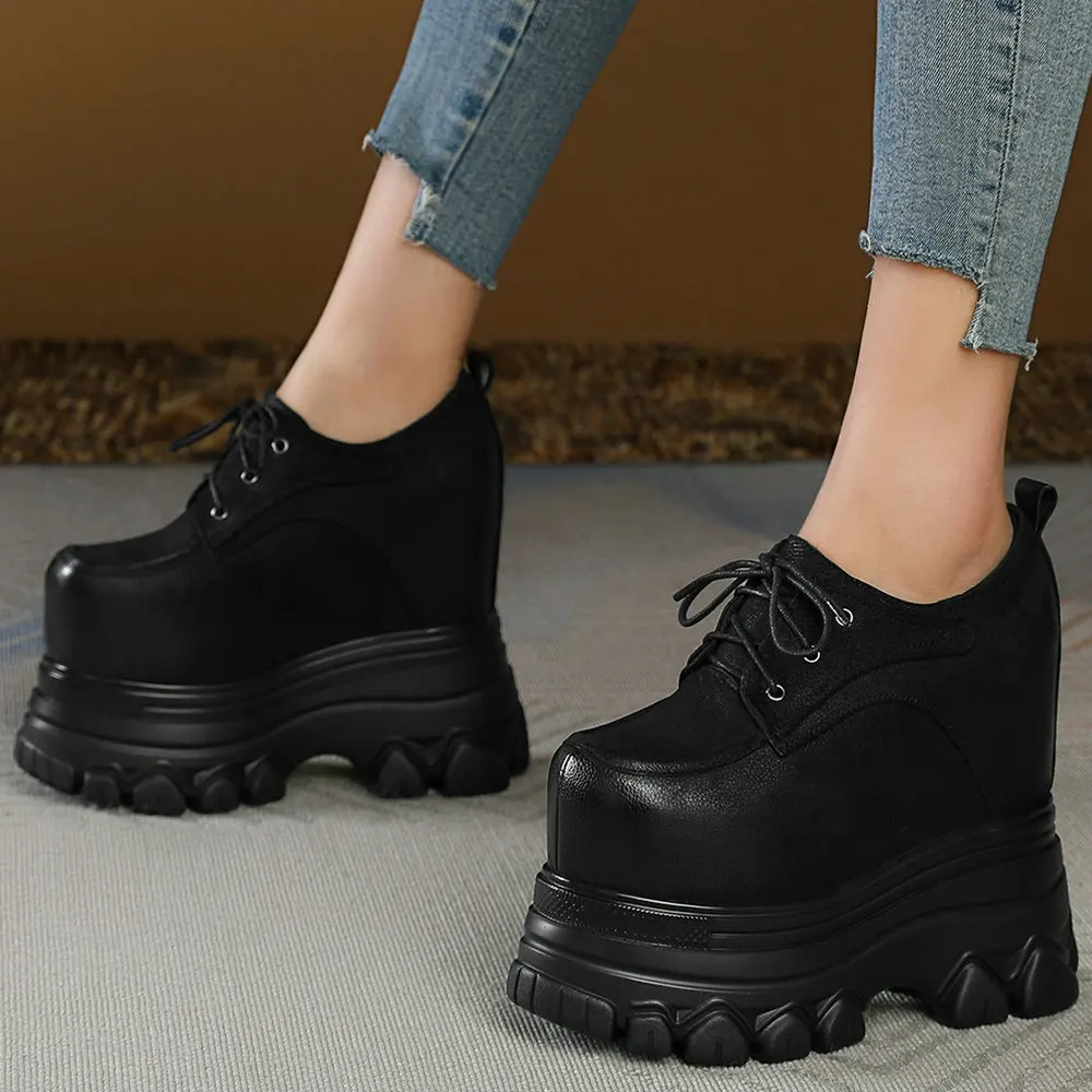 Туфли-лодочки женские на платформе, натуральная кожа, на шнуровке, ботильоны на танкетке, круглый носок, Вулканизированная подошва, повседневная обувь 
Туфли-лодочки женские на платформе, натуральная кожа, на шнуровке, ботильоны на танкетке, круглый носок, Вулканизированная подошва, повседневная обувь