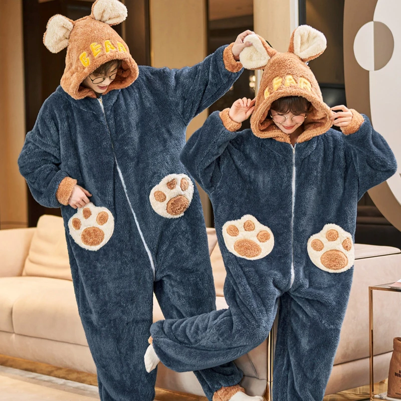 Kigurumis Bear Winter Adult Couples Onesie Sleepwear Women Men Cartoon Pyjama Pour Loungewear Jumpsuits Zipper Pijama
Kigurumis Bear Winter Adult Couples Onesie Sleepwear Women Men Cartoon Pyjama Pour Loungewear Jumpsuits Zipper Pijama