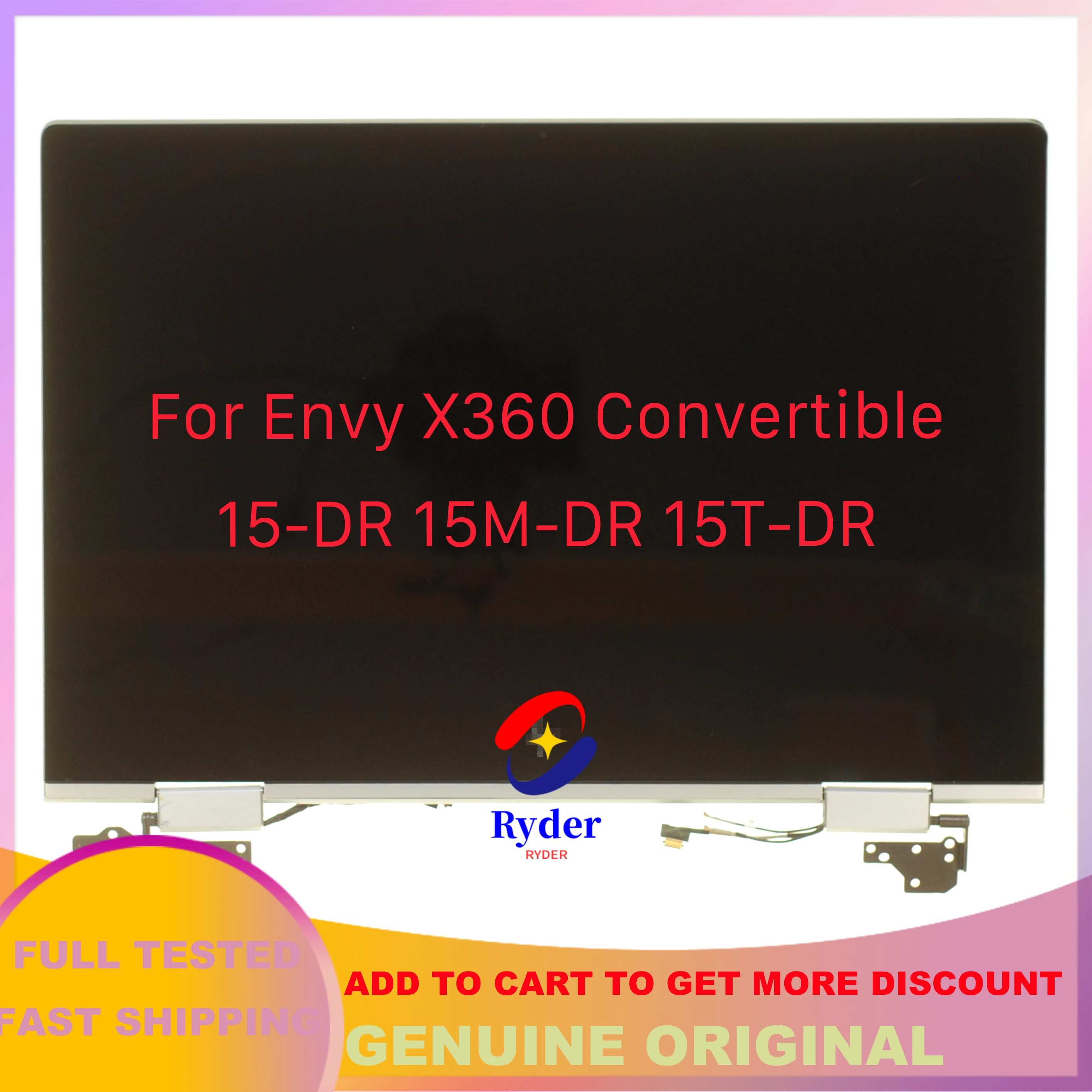 

15.6" FHD LCD Screen Touch Digitizer Complete Assembly For HP Envy X360 15-DR 15M-DR 15T-DR 15-DR0012DX L53545-001 L53548-001