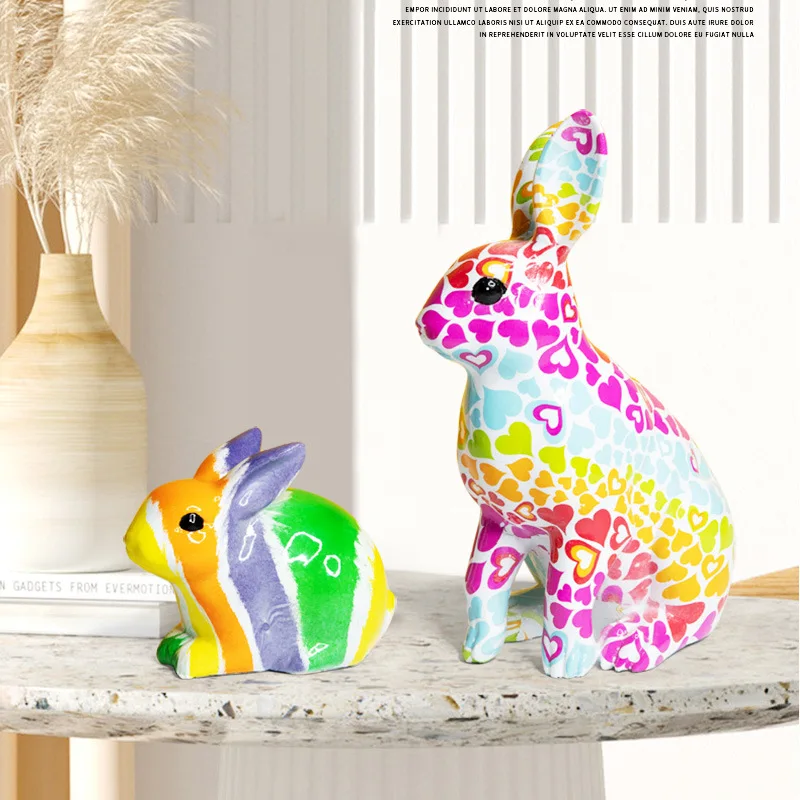 Resin Crafts Cute Rabbit Statue Colorful Creative Home Decoration Sculpture Doll Home Table Decoration Shelf Ornament Gift
Resin Crafts Cute Rabbit Statue Colorful Creative Home Decoration Sculpture Doll Home Table Decoration Shelf Ornament Gift
