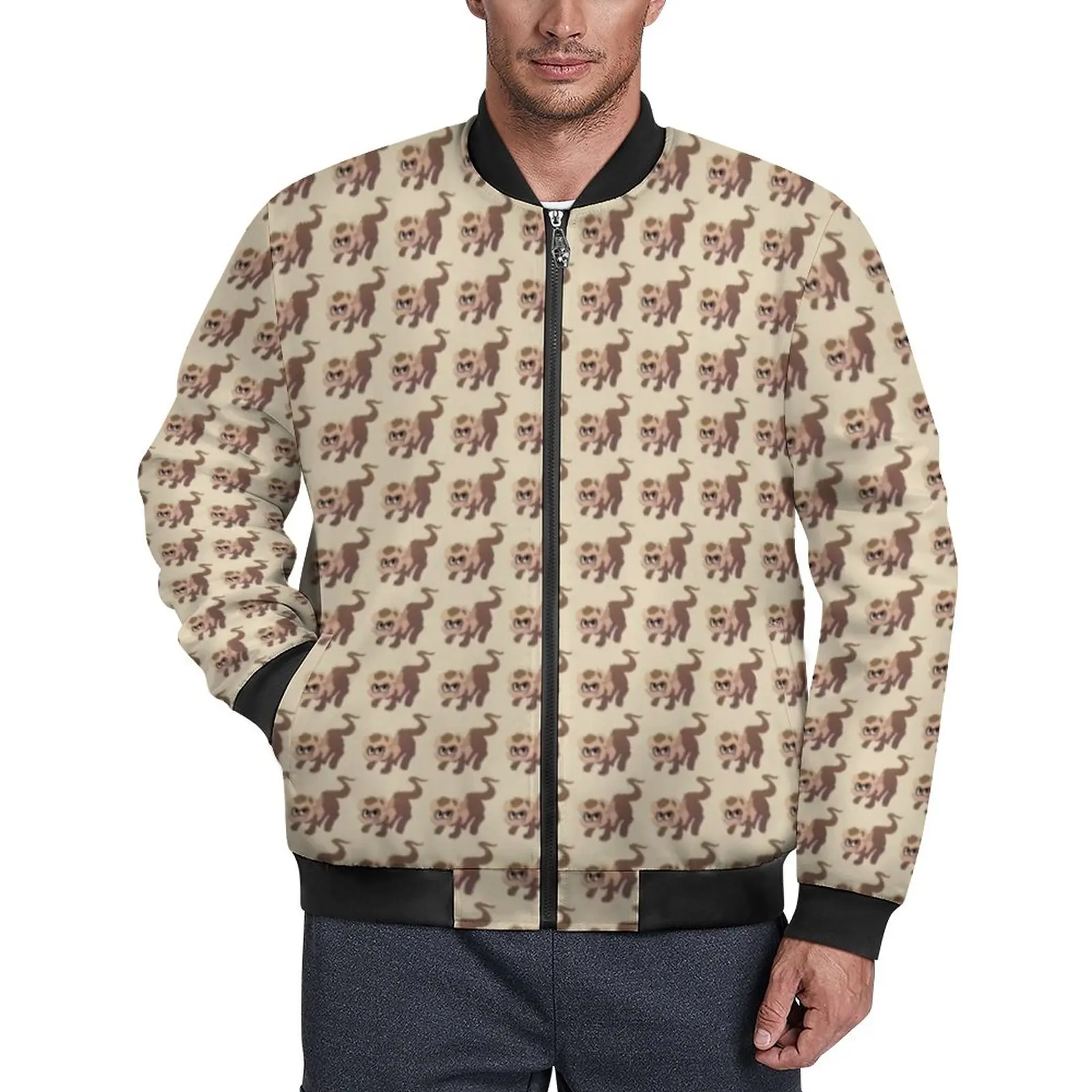 

Ferret Dookside Jackets Man Cute Animal Print Autumn Coats Street Style Hooded Casual Windbreak Classic Jacket Big Size 5XL 6XL