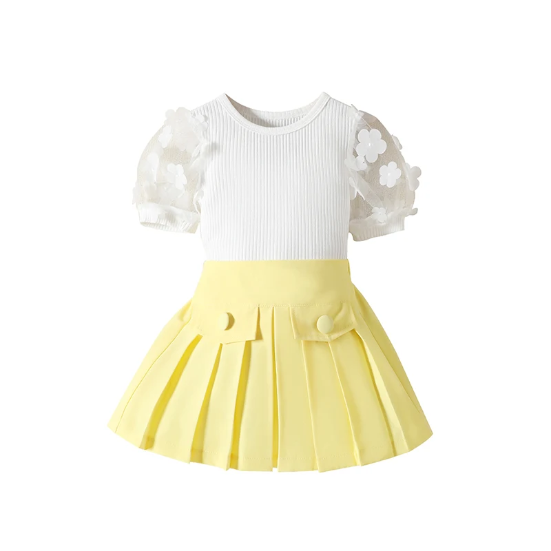 Toddler Baby Girl Summer Clothes Mesh Short Puff Sleeve Round Neck Tops with Tie-up Shorts Skirts 2Pcs Outfits
Toddler Baby Girl Summer Clothes Mesh Short Puff Sleeve Round Neck Tops with Tie-up Shorts Skirts 2Pcs Outfits