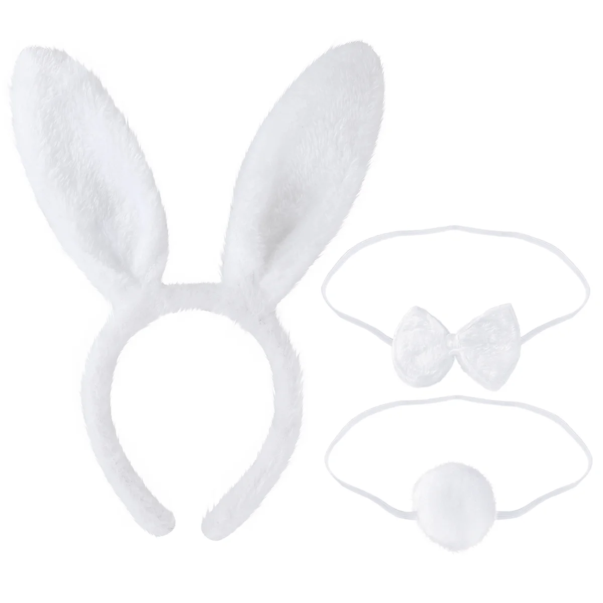 

TINKSKY Kids Adult Rabbit Bunny Ears Headband Bow Ties Tail Set Easter Party Cosplay Costume (White)