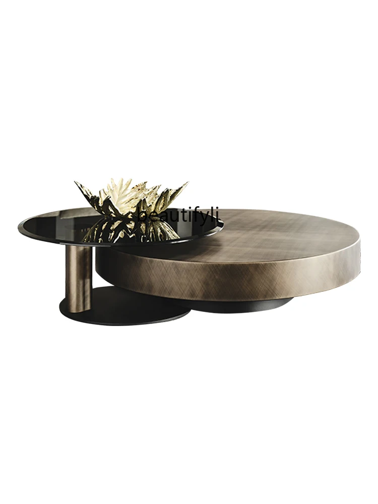 Italian Stainless Steel Coffee Table round Simple Modern Living Room Creative Size Combination Height Tea Table
Italian Stainless Steel Coffee Table round Simple Modern Living Room Creative Size Combination Height Tea Table