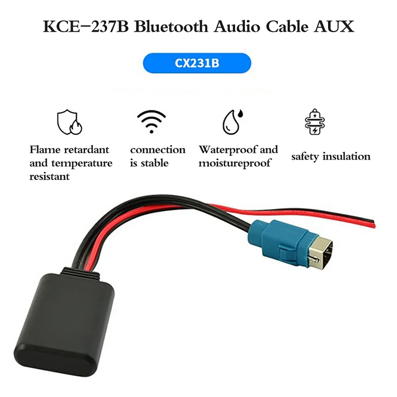 

1Pc Car Bluetooth 5.0 Wireless Music Adapter for Alpine Radio AUX Cable Adapter KCE-236B CDE9885 9887 to Smartphone