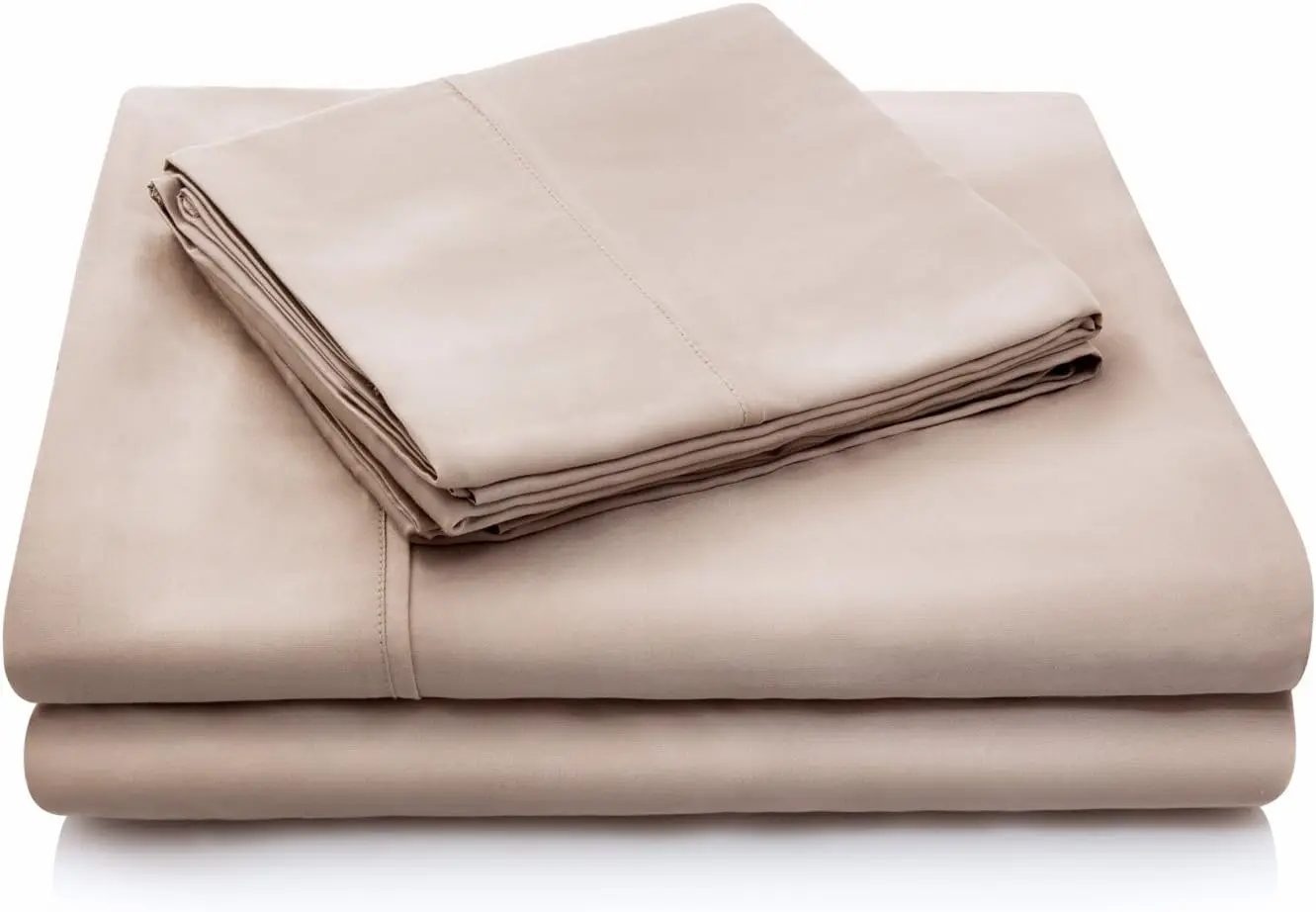 

Malouf Soft and Eco Friendly Tencel Pillowcase-and-Sheet-Sets, Queen, Ecru