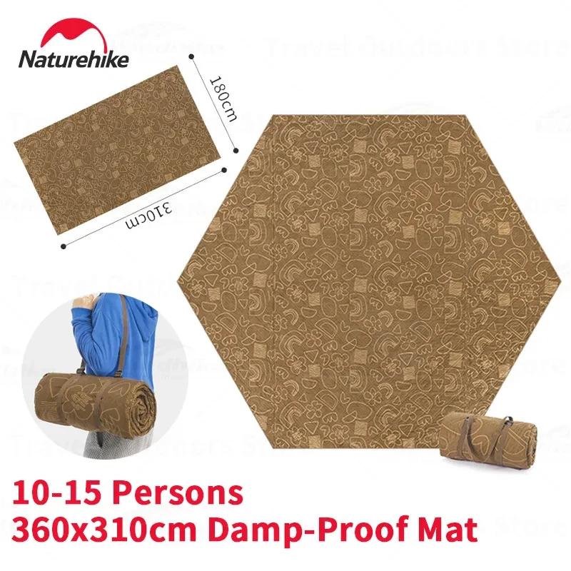 

Naturehike Outdoor Damp-Proof Mat Hexagonal Large Area 360x310cm 5~6 Person Camping Mat Tent Ground Pad Machine Washable 2.7kg