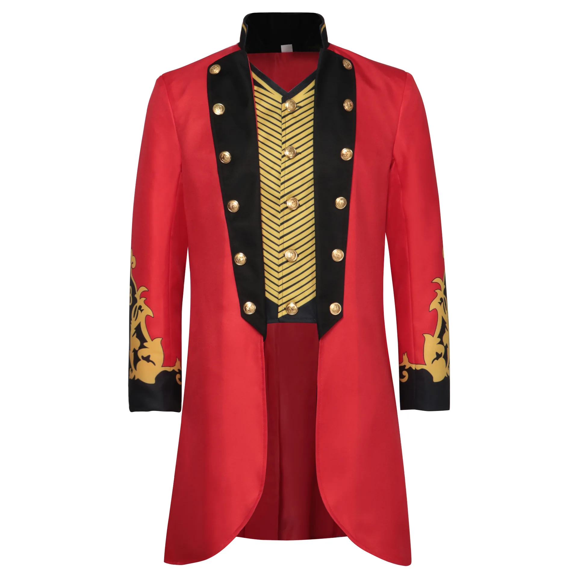 

Мужской пиджак для косплея в средневековом стиле, красное пальто, одежда в викторианском стиле, готические куртки в стиле стимпанк, мужское пальто, костюм на Хэллоуин