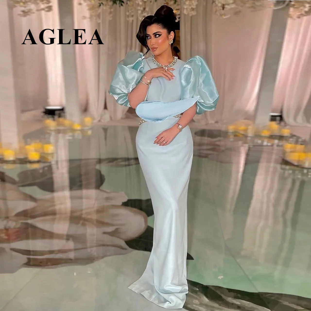 Prom Dresses With Slit Fashion Jewel Sheath Party Dress Floor Length Open Back Short Sleeve Pearls Satin Formal Evening Gowns
Prom Dresses With Slit Fashion Jewel Sheath Party Dress Floor Length Open Back Short Sleeve Pearls Satin Formal Evening Gowns