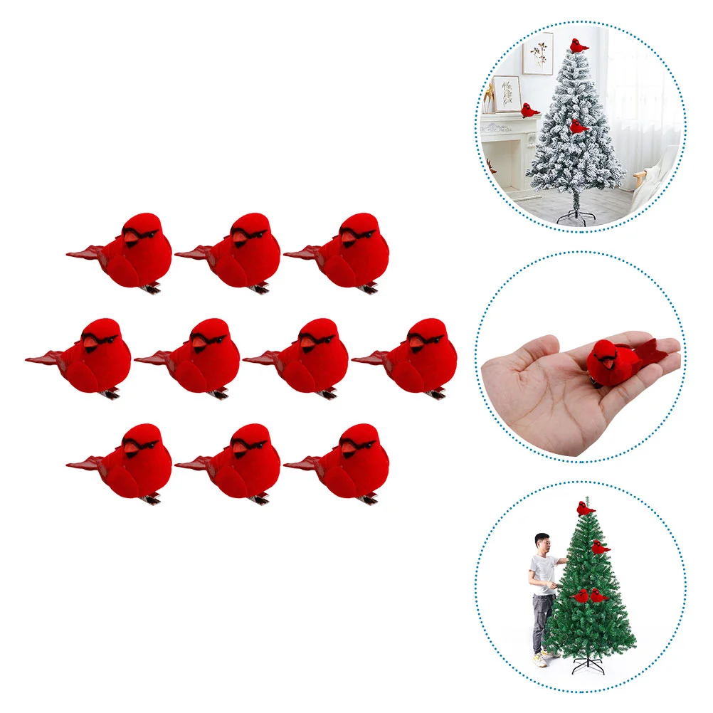 10 Pcs Cardinal Christmas Ornaments Simulation Bird Fake Birds Accessories Statue Clip Artificial Models
10 Pcs Cardinal Christmas Ornaments Simulation Bird Fake Birds Accessories Statue Clip Artificial Models