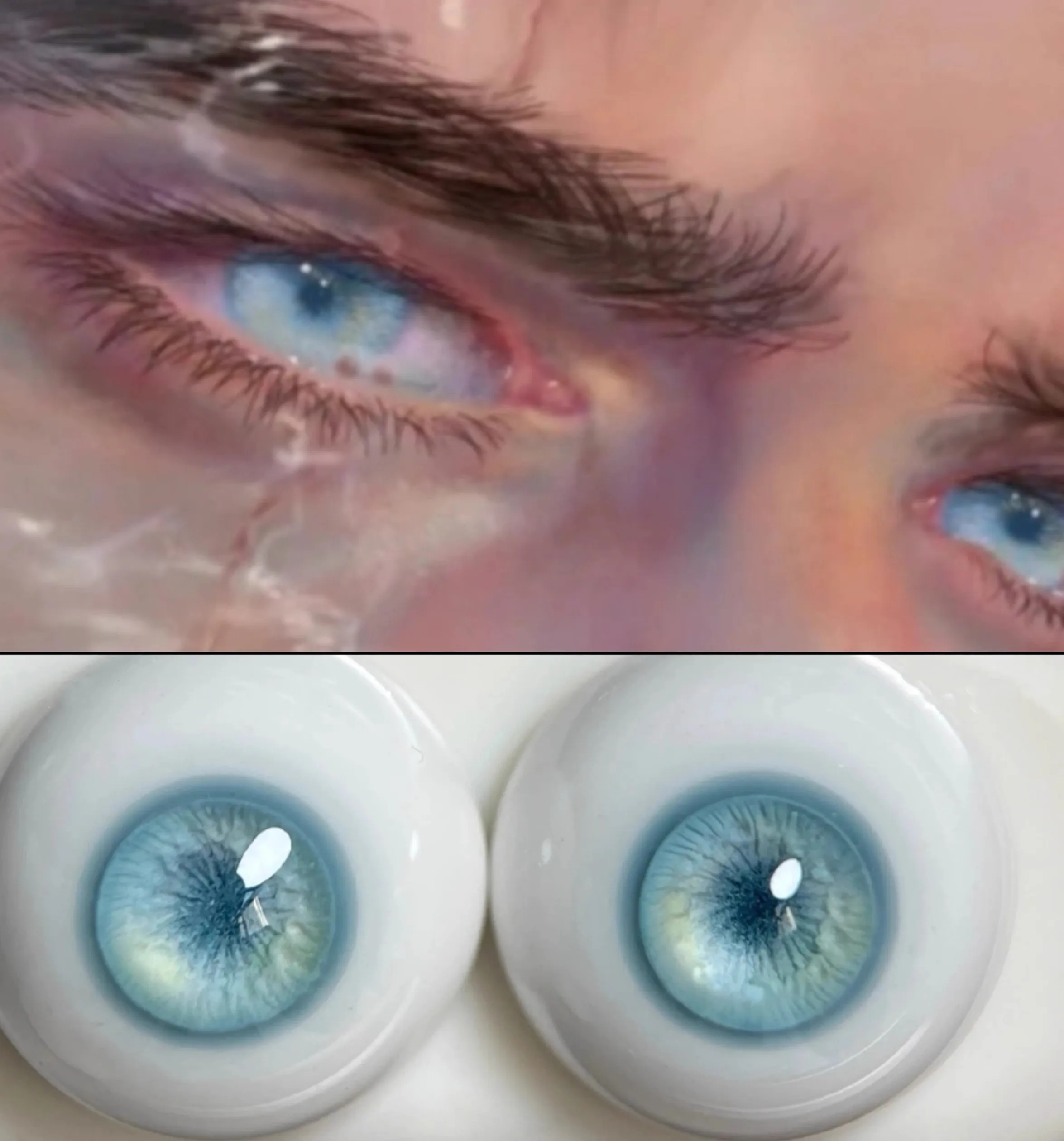

Free Shipping SD MDD MSD Safety Eyeball “Blue Sky White Jade” Eyes For Crafts 1/3 1/4 1/6 BJD Doll Accessories