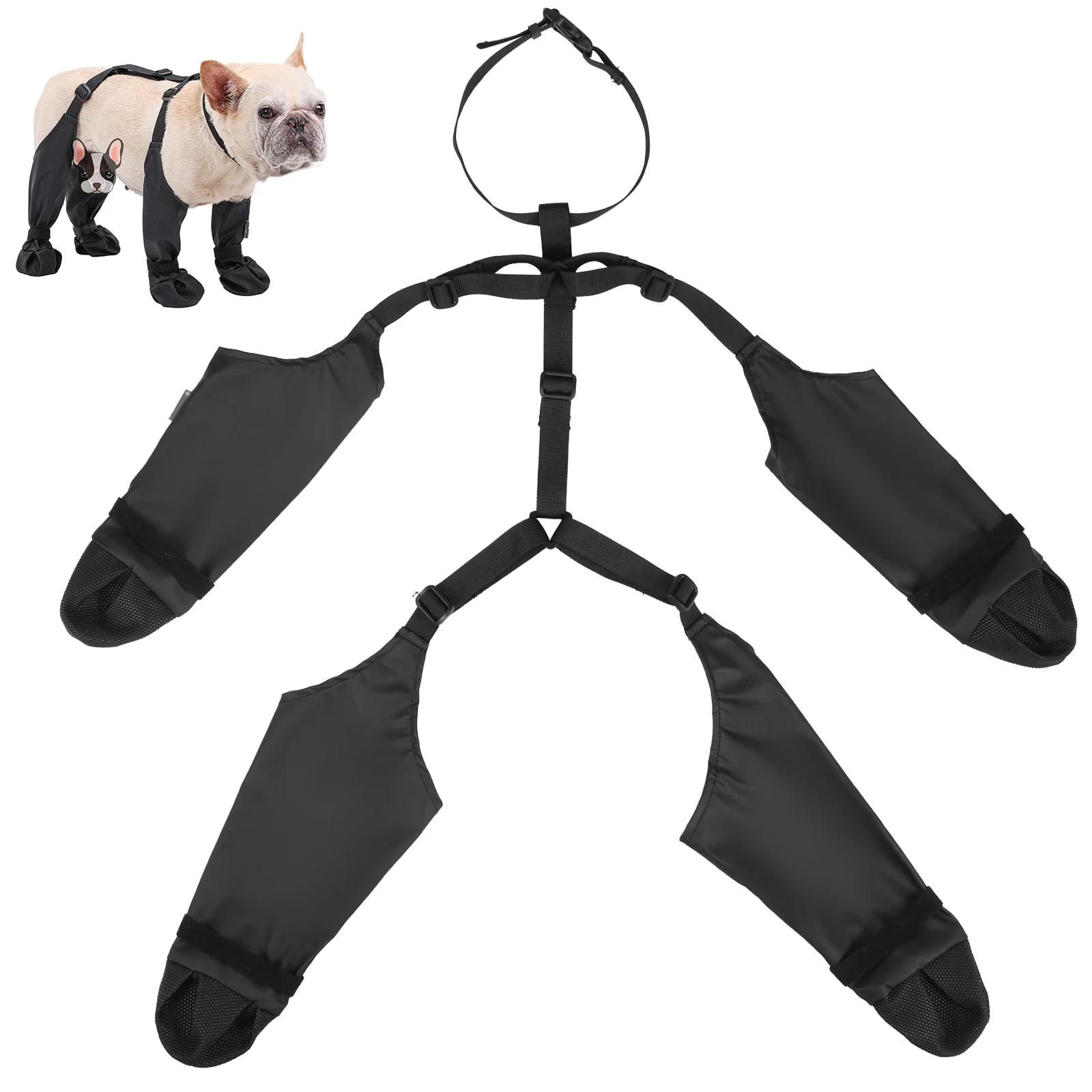 

Dog Boot Suspenders Adjustable Dog Paw Boot Leggings Anti Slip Dog Suspender Shoes Waterproof Paw Protector Boots with Auxiliary