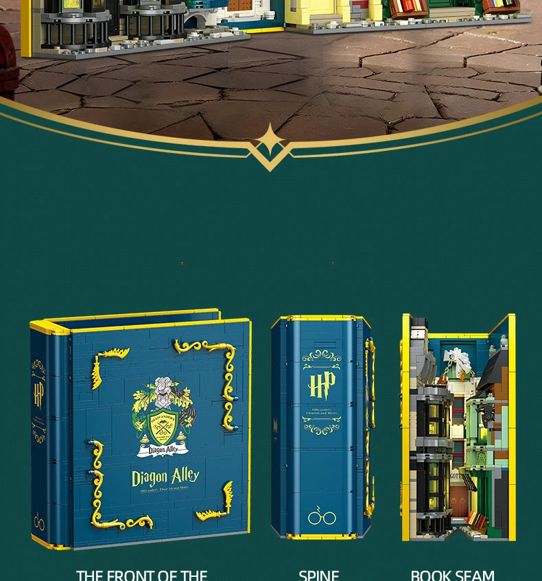 1976PCS Diagon Alley Book Building Blocks Classic Movie Scene Magic Bookstore Model Bricks Desktop Decoration Kids DIY Toys Gift 1976PCS Diagon Alley Book Building Blocks Classic Movie Scene Magic Bookstore Model Bricks Desktop Decoration Kids DIY Toys Gift