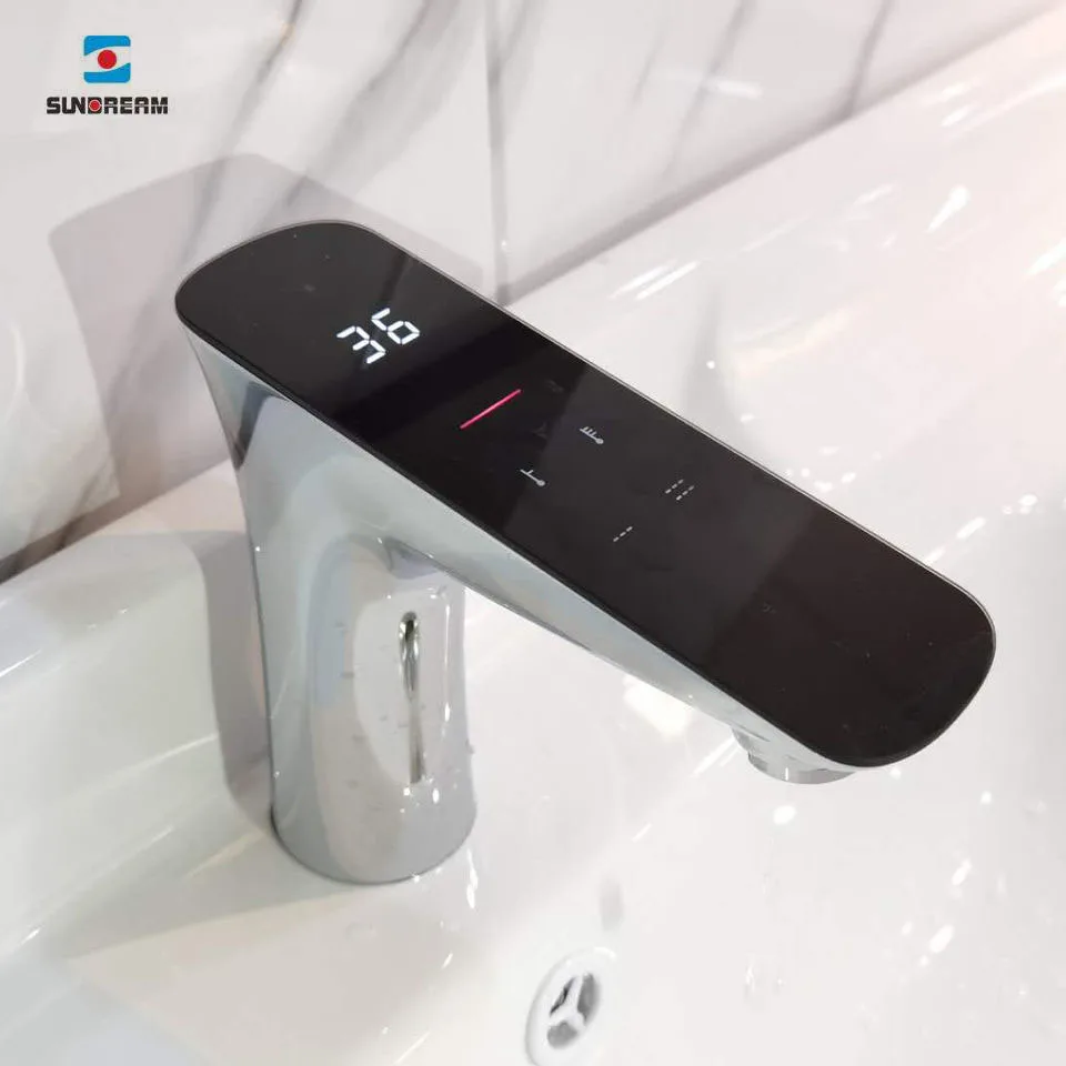 

Роскошный высокотехнологичный смеситель для ванной комнаты SUNDREAM, цифровой смеситель для раковины с автоматическим сенсором, латунный умный смеситель с температурным режимом, смесители