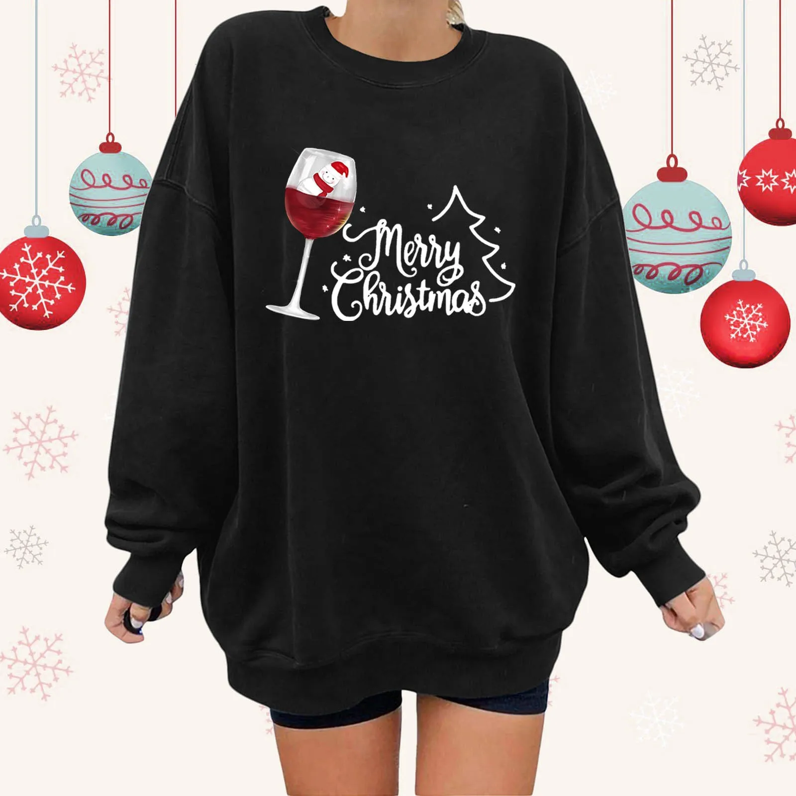 Womens Oversized Crewneck Long Sleeve Casual Loose Pullover Christmas Print Tops Active Fleece Jacket
Womens Oversized Crewneck Long Sleeve Casual Loose Pullover Christmas Print Tops Active Fleece Jacket