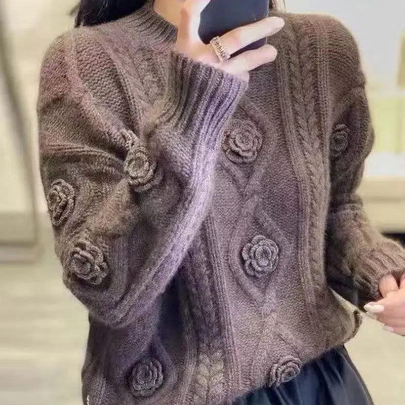 Fashion O-Neck Solid Color Loose Knitted Sweater Female Clothing Winter New Casual Pullovers All-match Tops 19 Mallzona S9c5770b4da93455a95eb867bec28c7c1q Fashion O-Neck Solid Color Loose Knitted Sweater Female Clothing Winter New Casual Pullovers All-match Tops Mallzona
