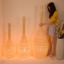 

Southeast Asia Rattan Floor Lamp Creative Bamboo Standing Light for Living Room Bedroom Decorative Light Fixture Drop Ship