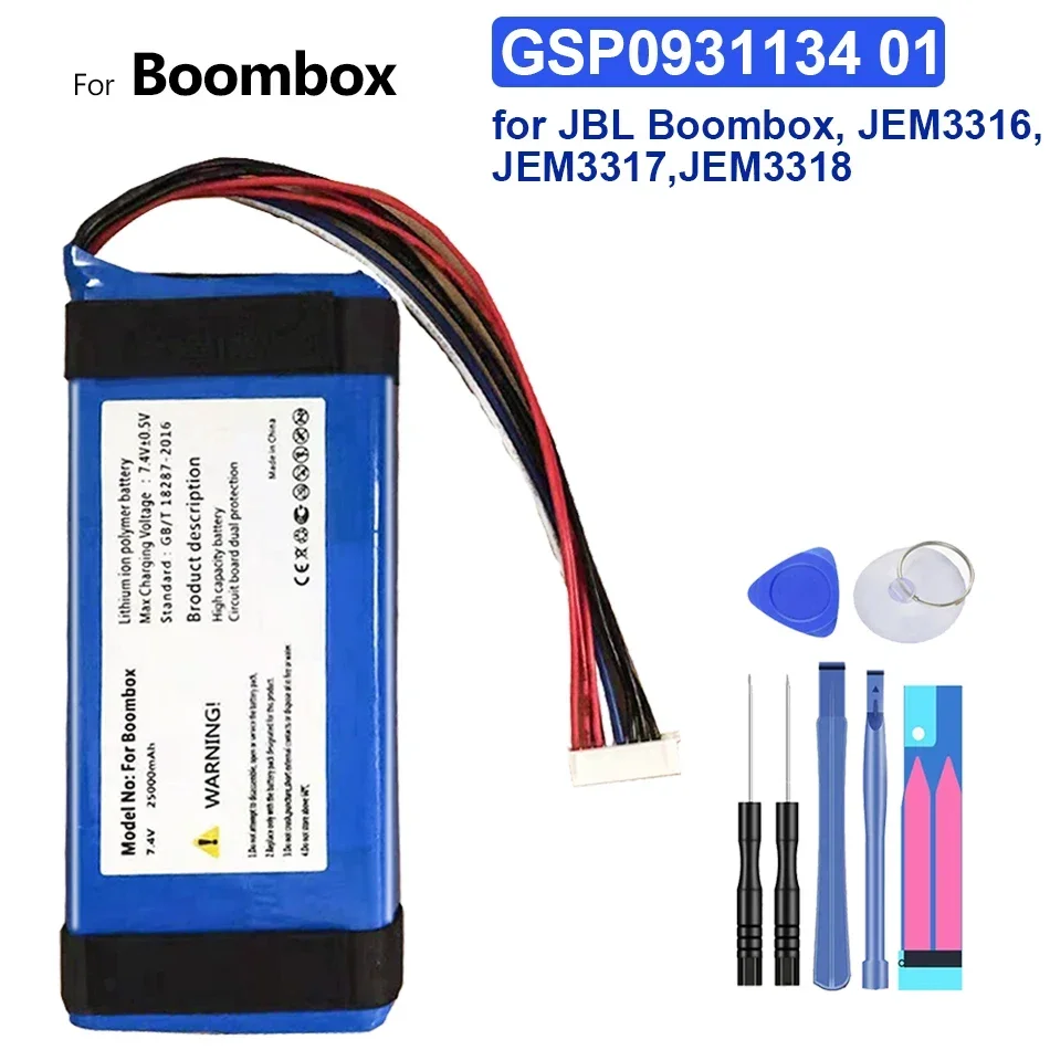 

Battery For JBL Boombox, Player Speaker, New, 25000mAh, GSP0931134 01, For Boombox 1, JEM3316, JEM3317, JEM3318