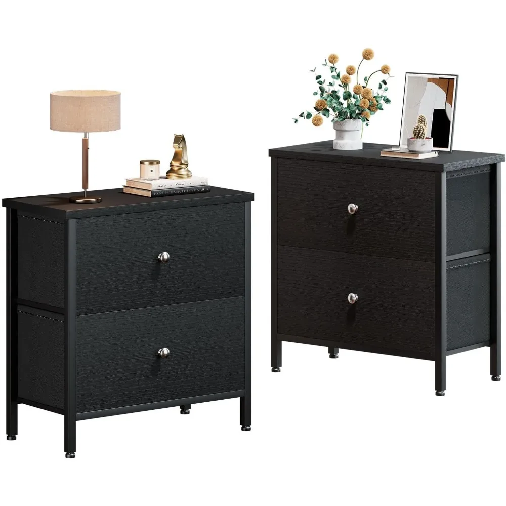 BOLUO Black Nightstands Set of 2, 2 Drawer Dresser for Bedroom Night Stand Small Nightstands End Table with Fabric Drawers
BOLUO Black Nightstands Set of 2, 2 Drawer Dresser for Bedroom Night Stand Small Nightstands End Table with Fabric Drawers